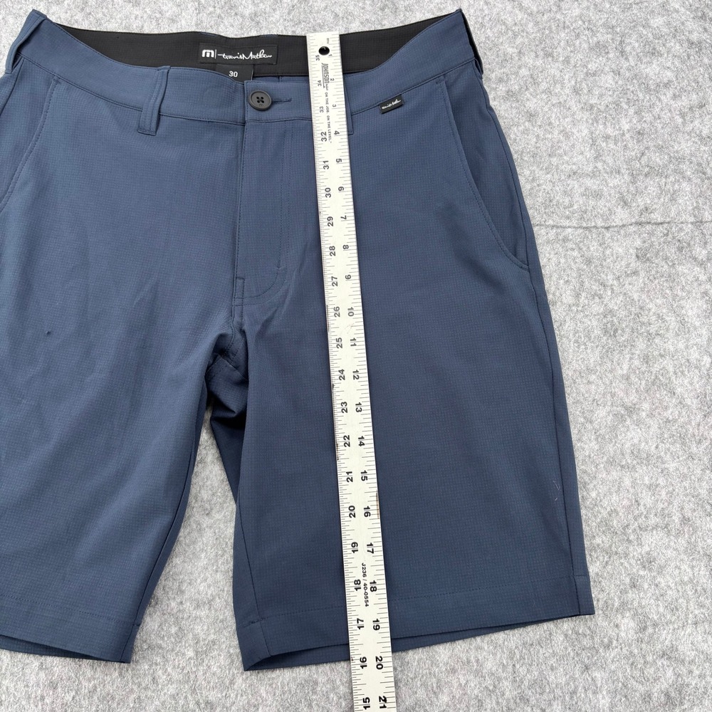 TravisMathew Men Blue Grey Micro Grid Golf Shorts Size 30 Stretch Performance - Picture 3 of 9